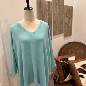 Cherish Light Blue V-Neck Top